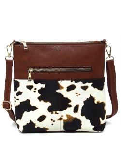 Fashion Pocket Crossbody Bag AD760 BROWN COW